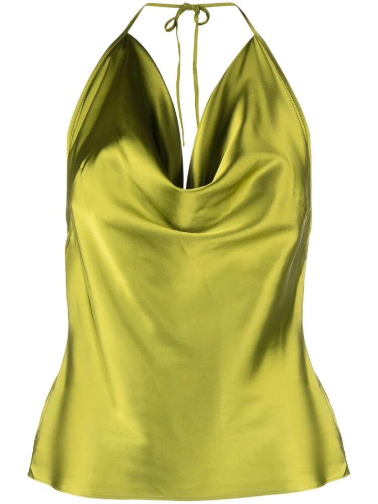 Del Core cowl-neck satin top - Green Cover