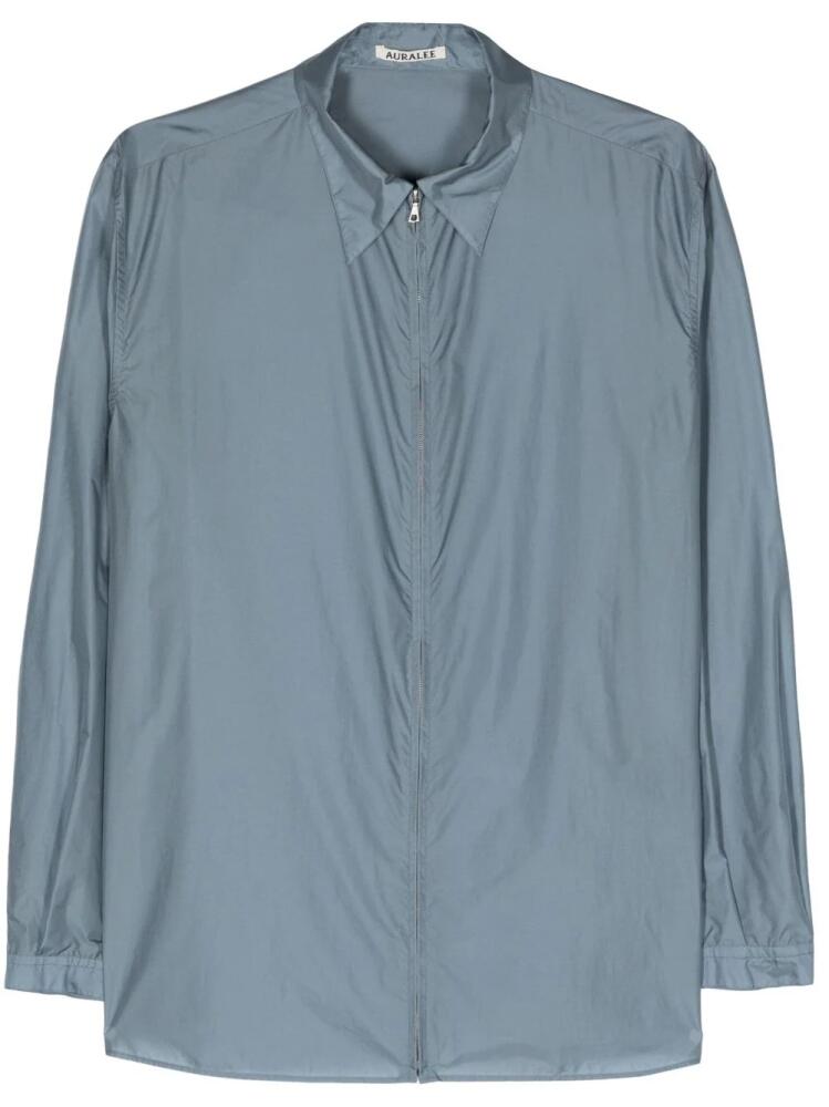 Auralee zip-up semi-sheer shirt - Blue Cover