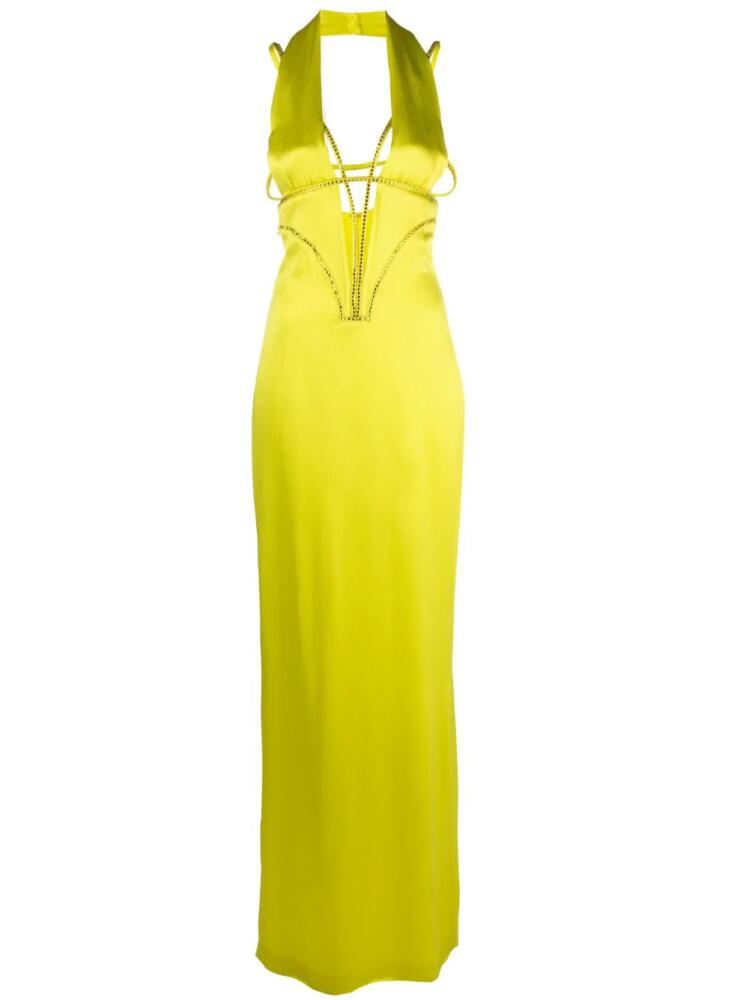 Genny crystal-embellished maxi dress - Yellow Cover