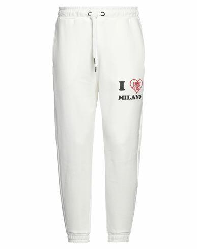 Family First Milano Man Pants White Cotton, Polyester Cover