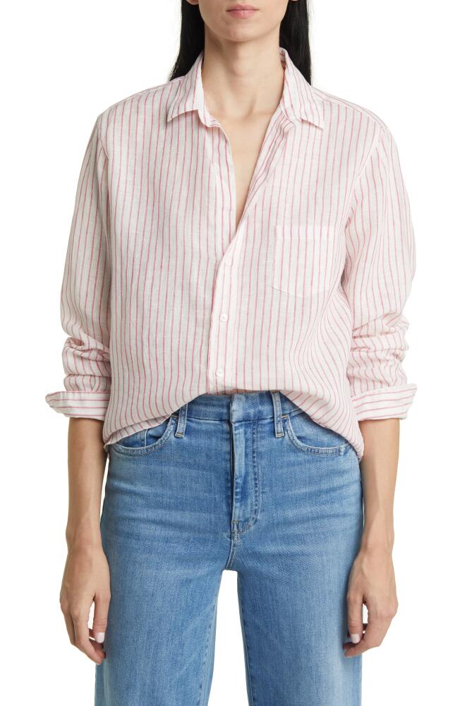 Frank & Eileen Eileen Relaxed Button-Up Shirt in Pink Stripe Cover