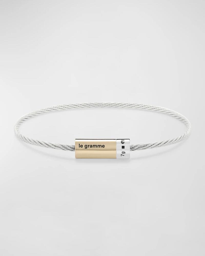 Le Gramme Men's Polished Two-Tone Cable Bracelet Cover