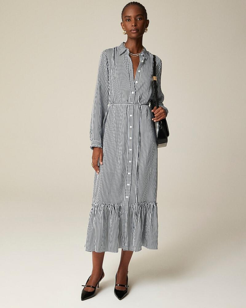 J.Crew Long Amelia shirtdress in striped drapey viscose twill Cover