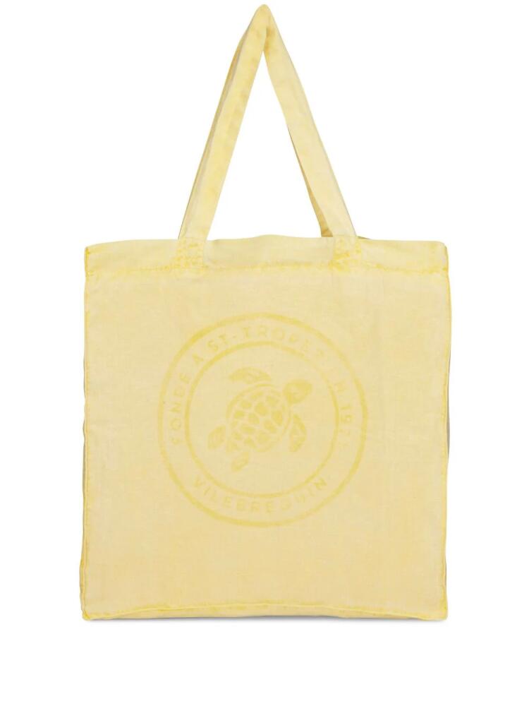 Vilebrequin Babel linen tote bag - Yellow Cover