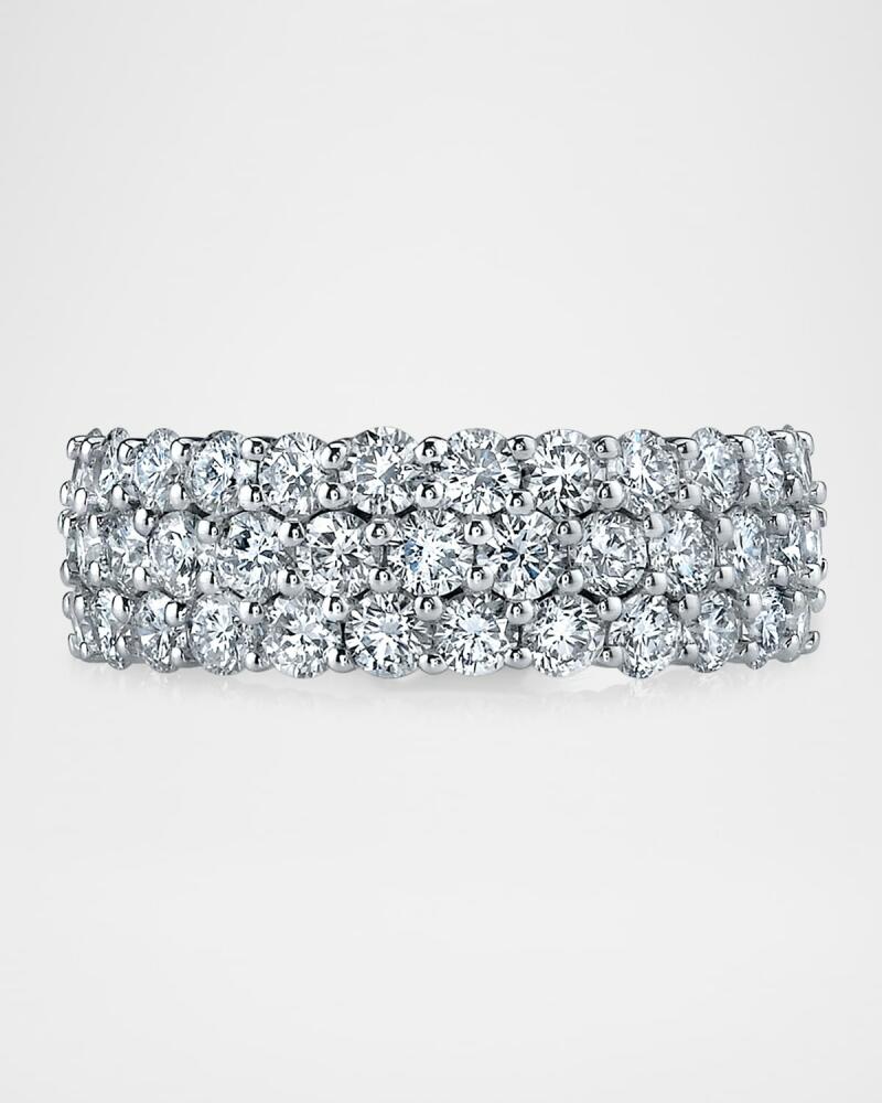 Neiman Marcus Diamonds x Danielle Klein Platinum 3-Row Diamond Prong-Set Eternity Band Ring, 4.3tcw Cover