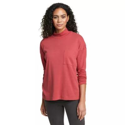 Eddie Bauer Women's Favorite Long-Sleeve Mock-Neck T-Shirt Cover