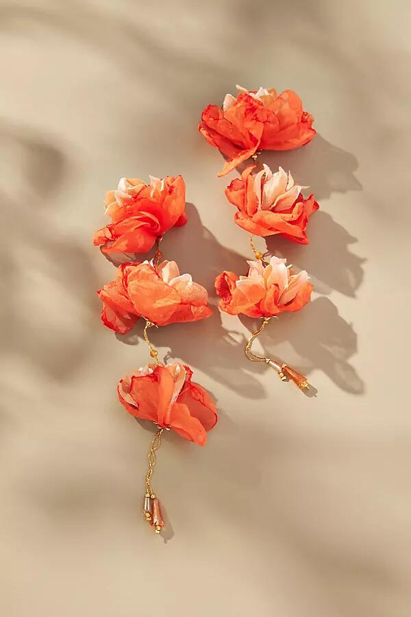 By Anthropologie Triple Flower Earrings Cover