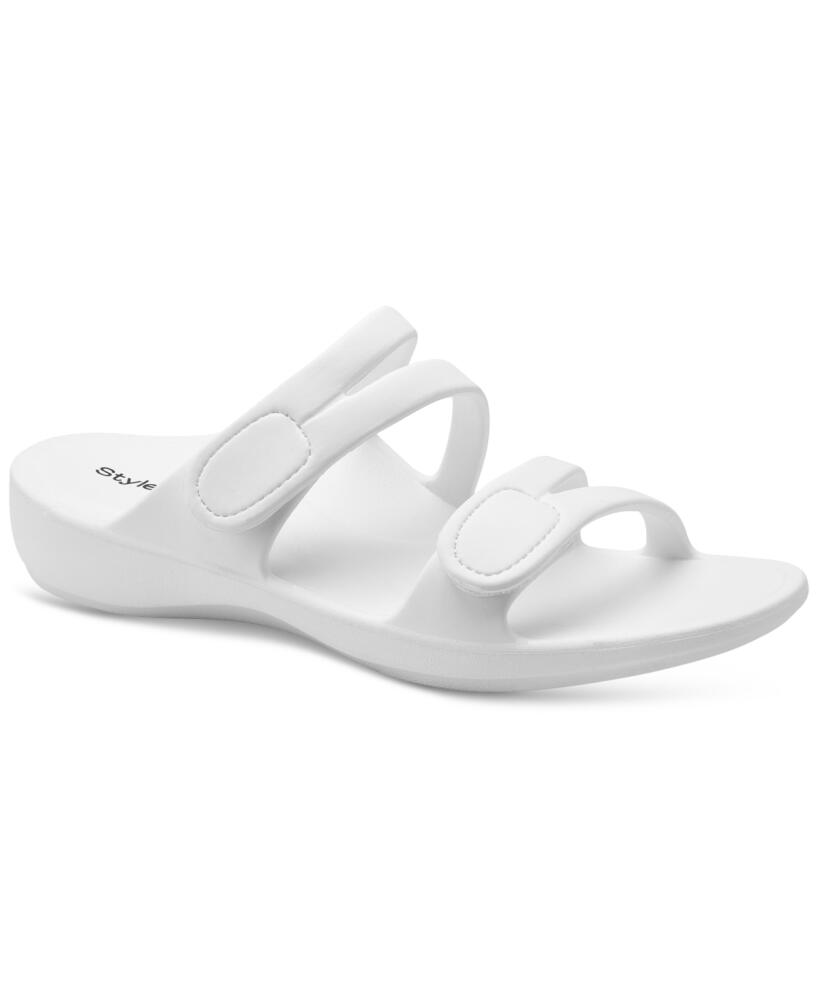 Style & Co Women's Jessaa Eva Double Band Flat Sandals, Created for Macy's - White Cover