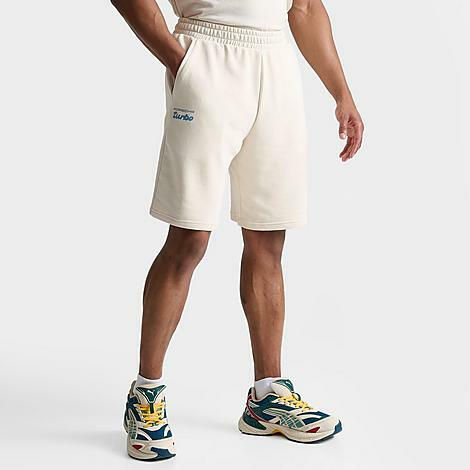 Puma Men's Porsche Legacy Motorsport Essentials French Terry Shorts in Off-White/Alpine Snow Cover