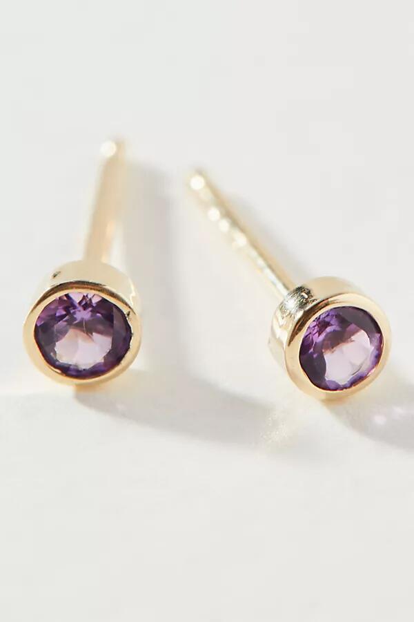 Maya Brenner 14k Yellow Gold Birthstone Post Earrings Cover