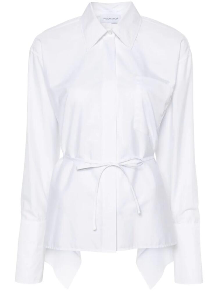 Viktor & Rolf Volant open back tied shirt - White Cover