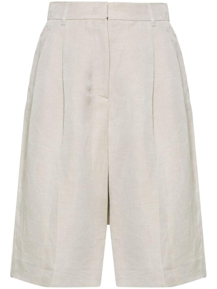 Emporio Armani pleated long shorts - Neutrals Cover