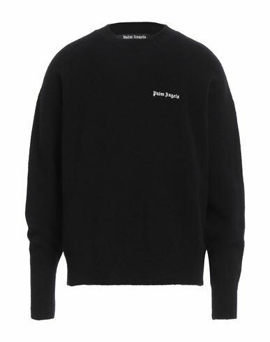 Palm Angels Man Sweater Black Merino Wool, Polyamide, Cashmere, Elastane Cover