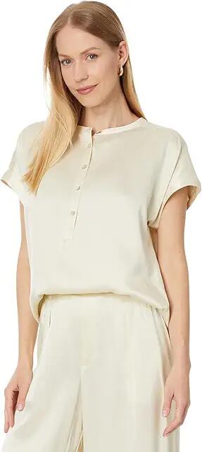 Faherty Sandwashed Silk Desmond Top (Pearled Ivory) Women's Clothing Cover