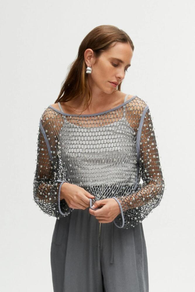 Nocturne Mesh Blouse in Grey Cover