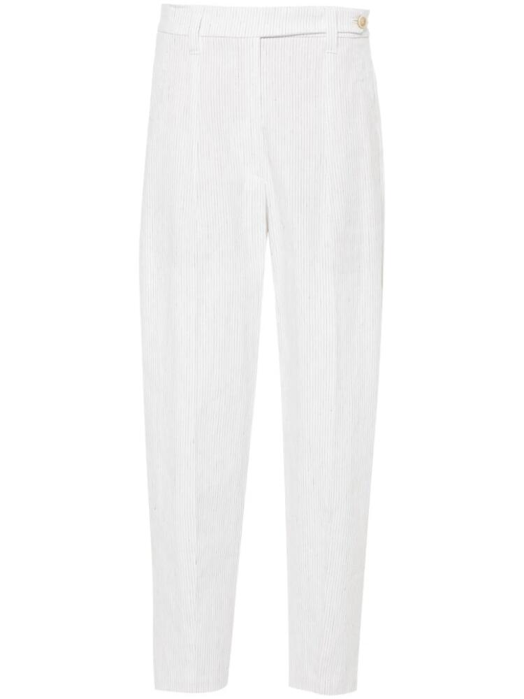 Brunello Cucinelli pinstripe tailored trousers - White Cover