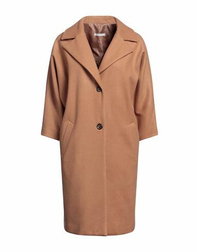 Biancoghiaccio Woman Coat Camel Acrylic, Polyester, Wool Cover