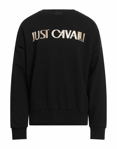 Just Cavalli Man Sweatshirt Black Cotton, Elastane Cover