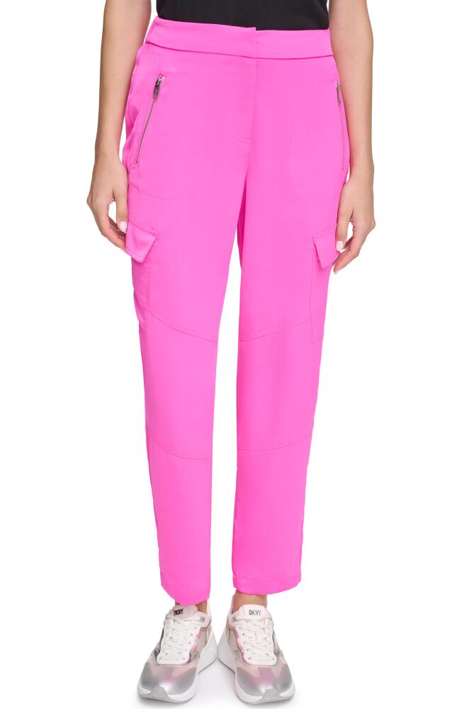 DKNY Cargo Ankle Pants in Shocking Pink Cover