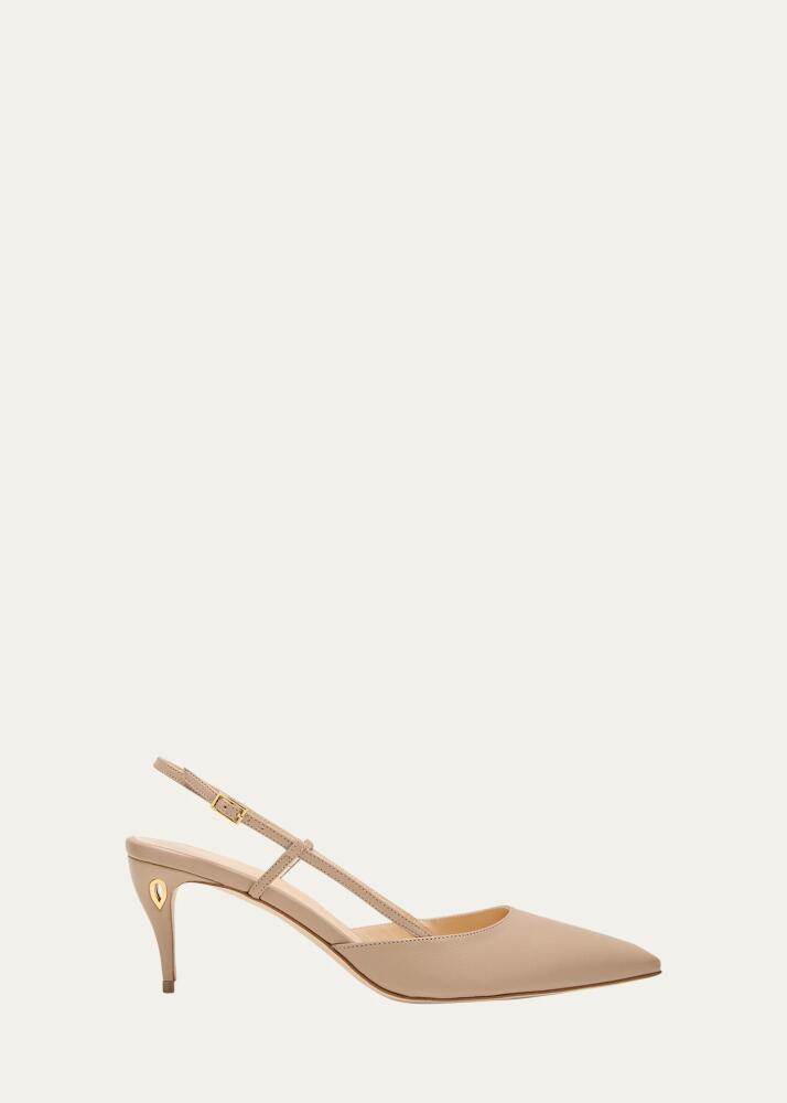 Jennifer Chamandi Mario Leather Slingback Pumps Cover