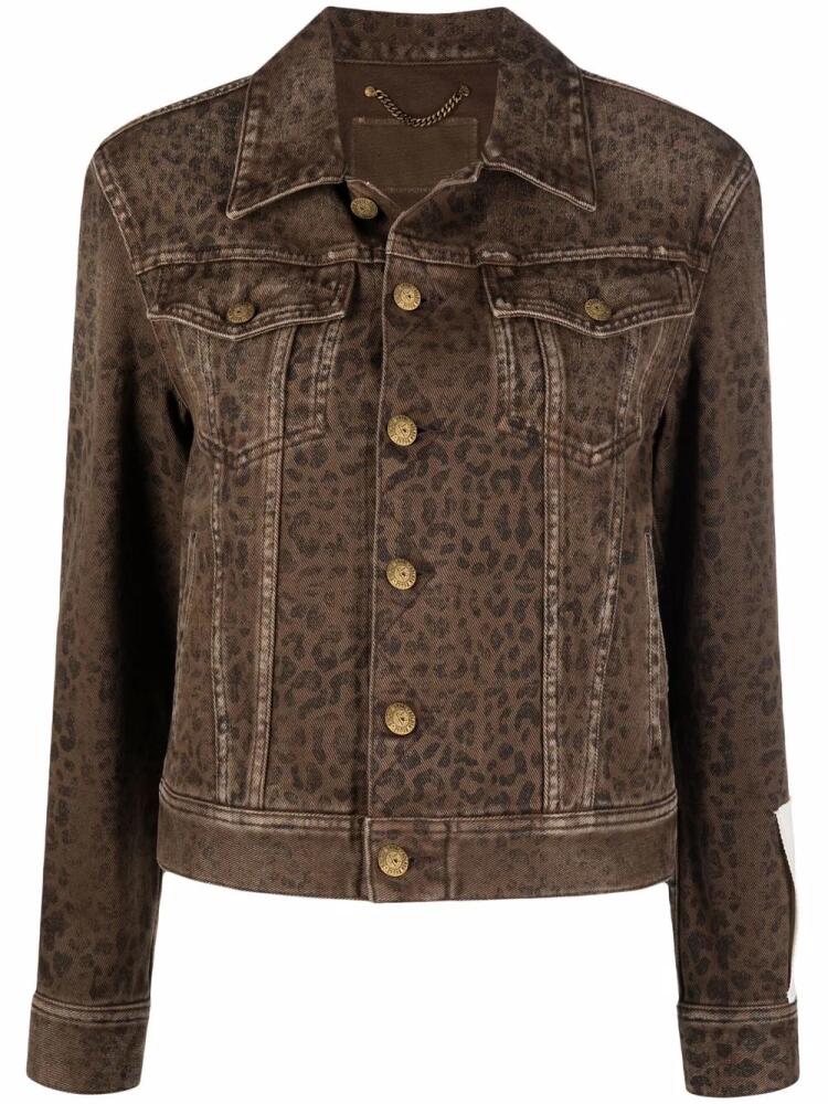 Golden Goose leopard print denim jacket - Brown Cover