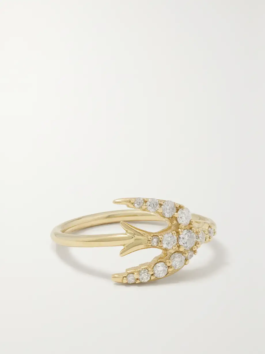 Jacquie Aiche - Swallow 14-karat Gold Diamond Ring - 7 Cover