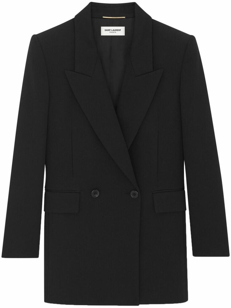 Saint Laurent double-breasted wool blazer - Black Cover