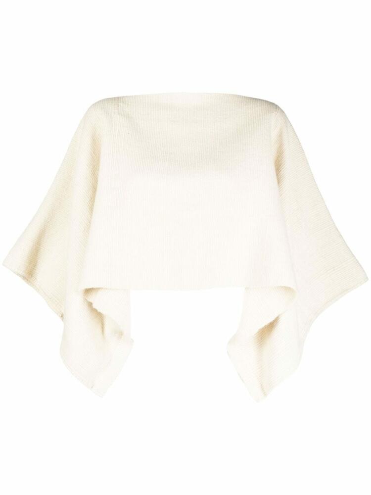 VOZ knitted alpaca wool crop top - White Cover