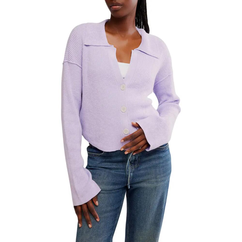 Free People Ella Button-Up Sweater in Lavender Fields Cover