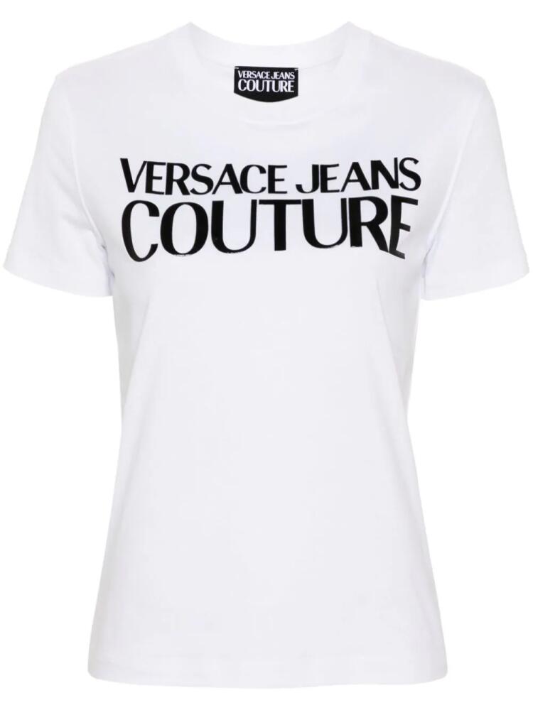 Versace Jeans Couture logo-tape cotton T-shirt - White Cover