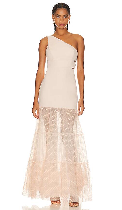 BCBGMAXAZRIA Long Evening Dress in Blush Cover