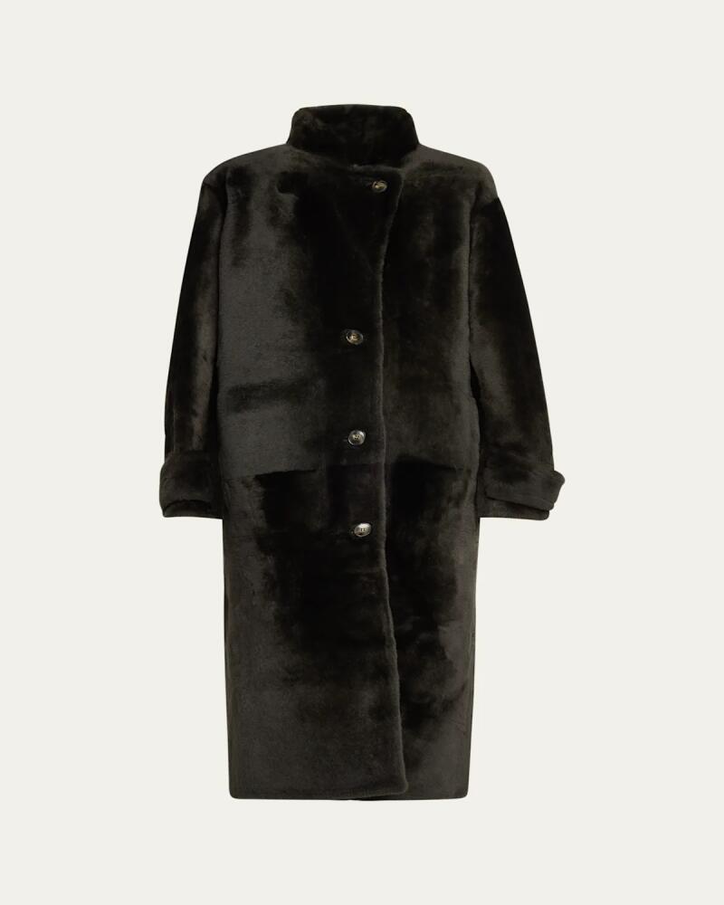 Yves Salomon Reversible Long Shearling Trench Coat Cover