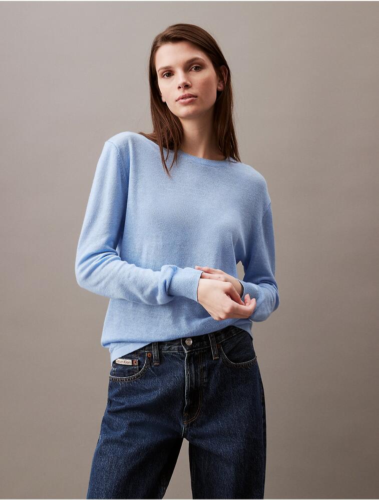 Calvin Klein Women's Linen Blend Sweater - Blue Cover