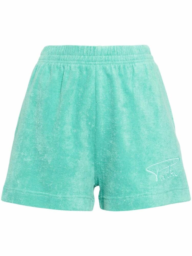 Patou logo-embroidered terry shorts - Green Cover