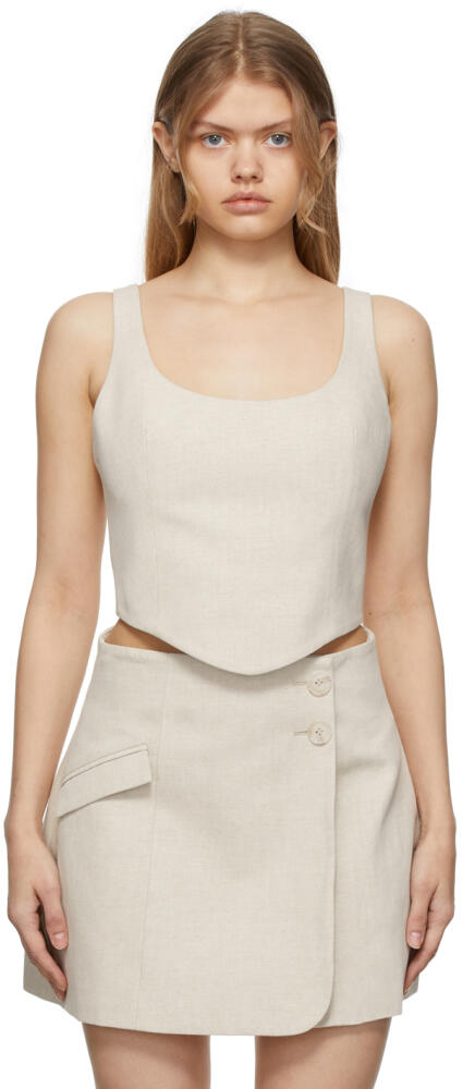 ANNA QUAN Beige Maya Coset Tank Top Cover