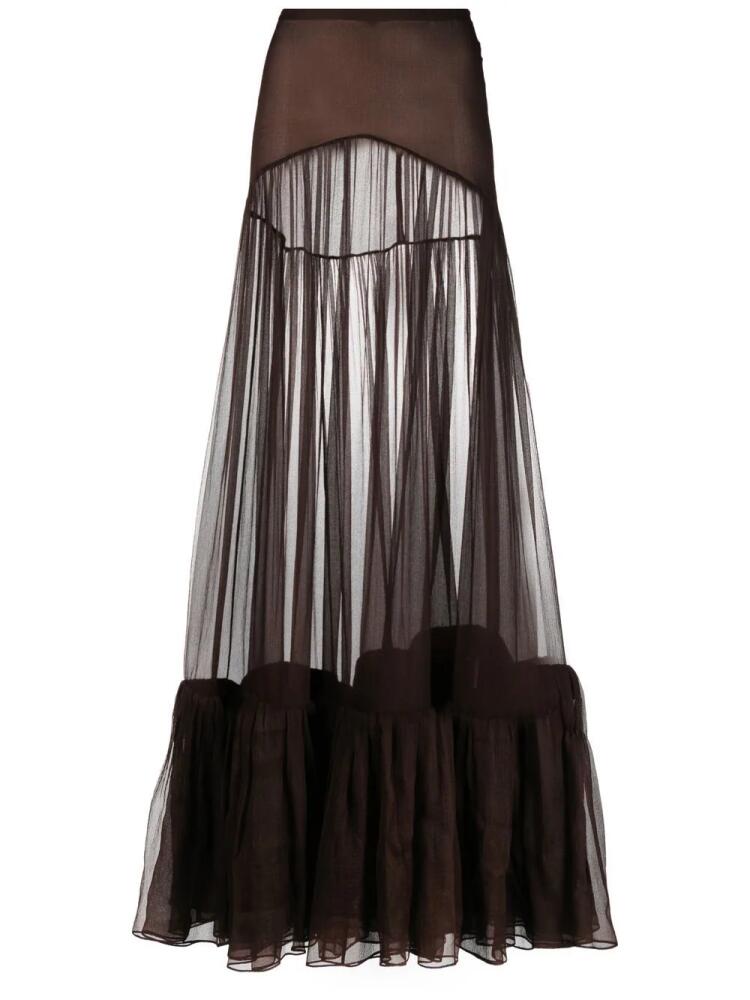 Saint Laurent high-waisted maxi skirt - Brown Cover