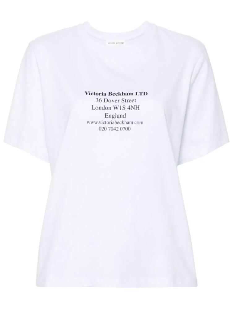 Victoria Beckham address-print cotton T-shirt - White Cover