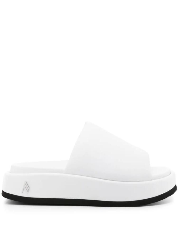 The Attico Mia leather flatform slides - White Cover