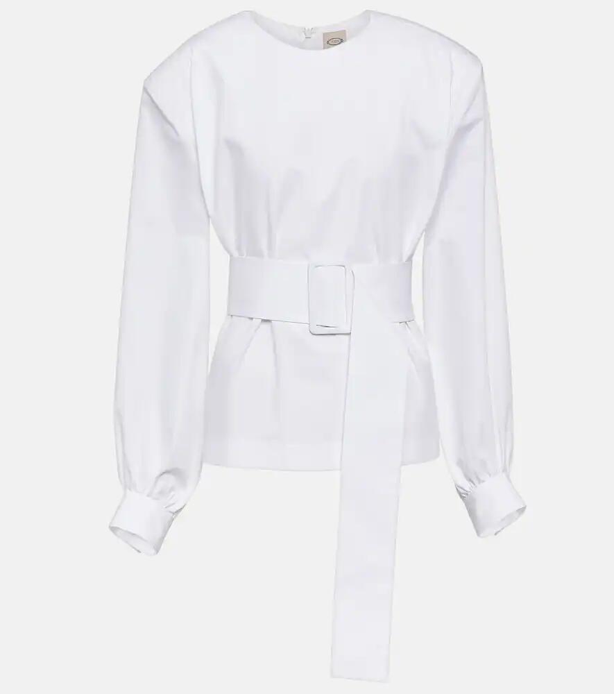 Tod's Belted cotton poplin shirt Cover