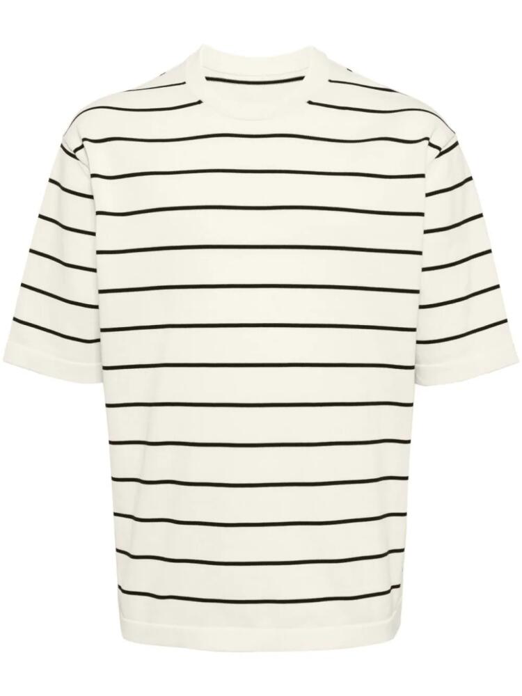 CROQUIS stripe-pattern cotton-blend T-shirt - White Cover