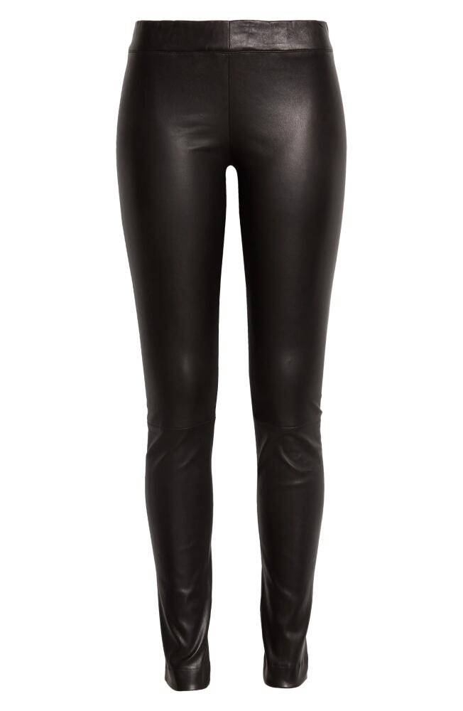 The Row Shiny Lambskin Leather Leggings in Black Cover