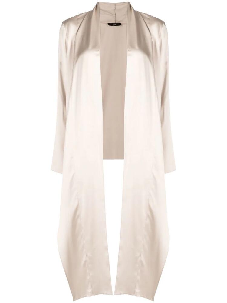 VOZ wrap-style satin blouse - Neutrals Cover