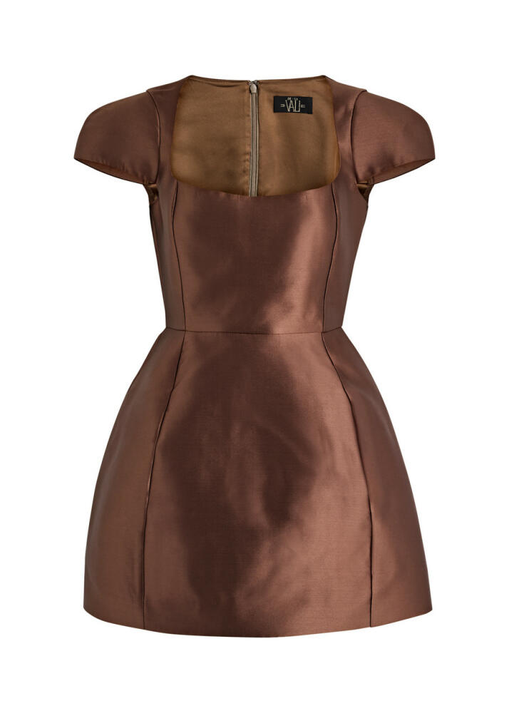 DE LA Vali Faun Faille Mini Dress - Chocolate Cover