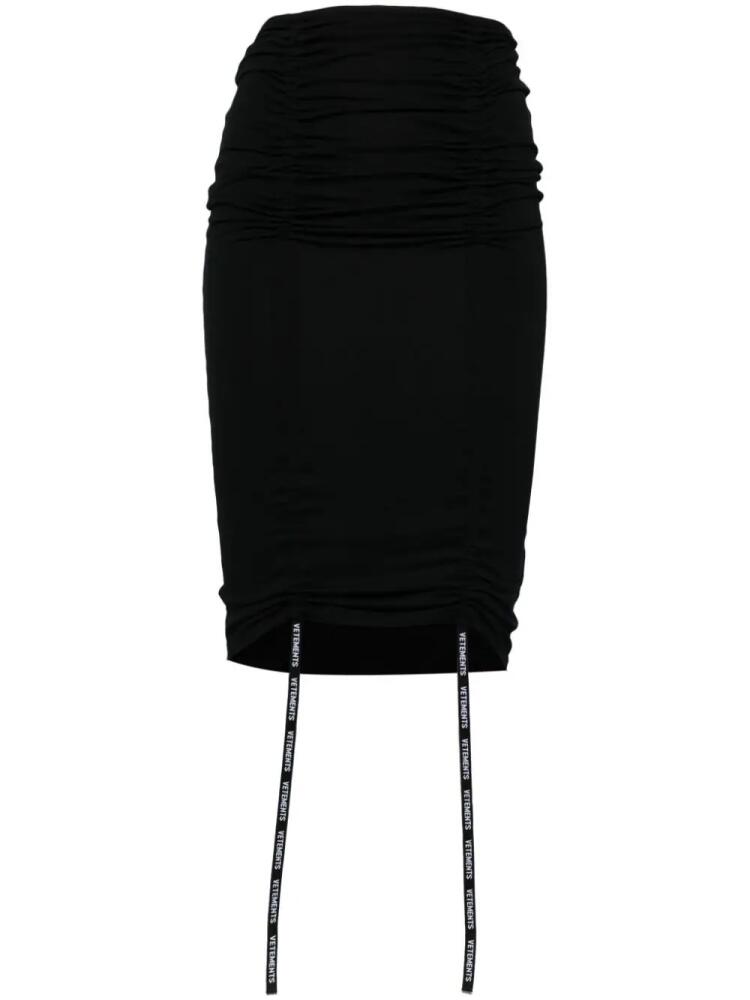 VETEMENTS ruched pencil skirt - Black Cover