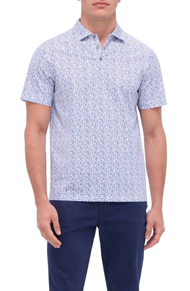 Bugatchi Victor OoohCotton® Cocktail Print Polo in Cobalt Cover