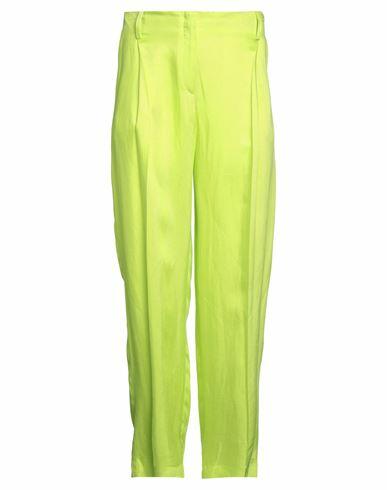 Sandro Woman Pants Acid green Viscose, Linen Cover