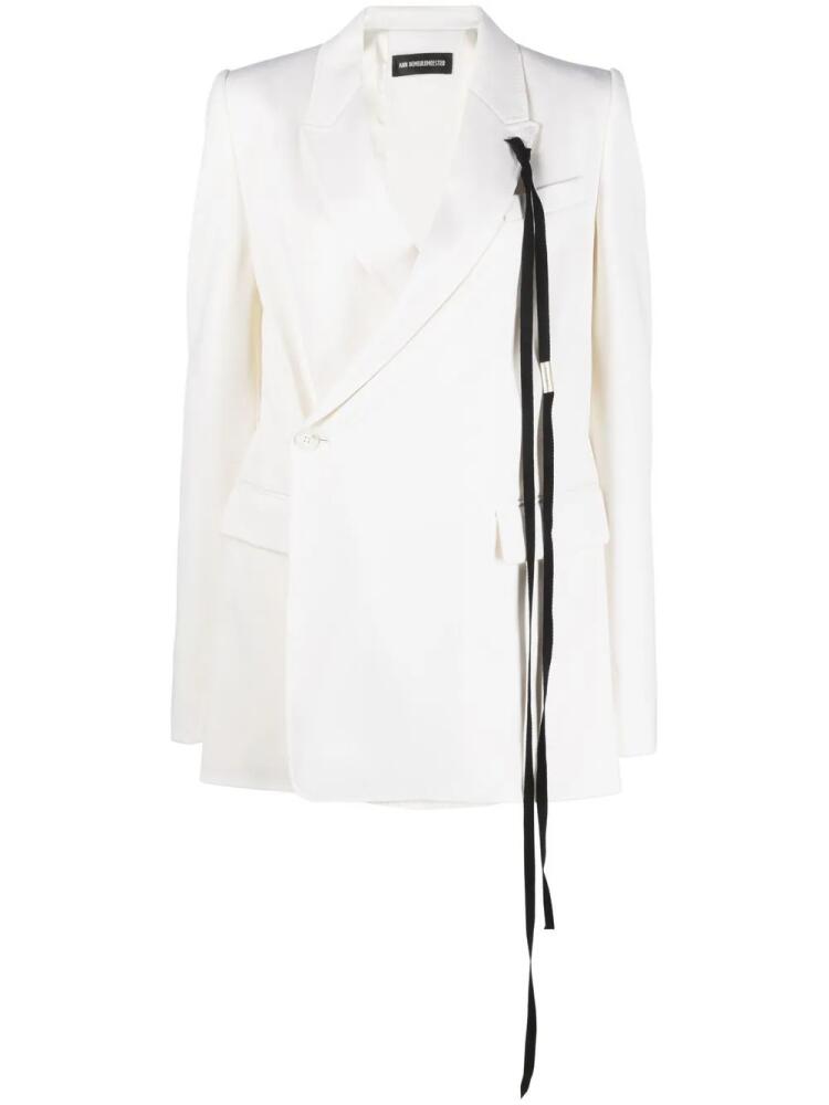 Ann Demeulemeester Edith virgin wool wrap blazer - White Cover