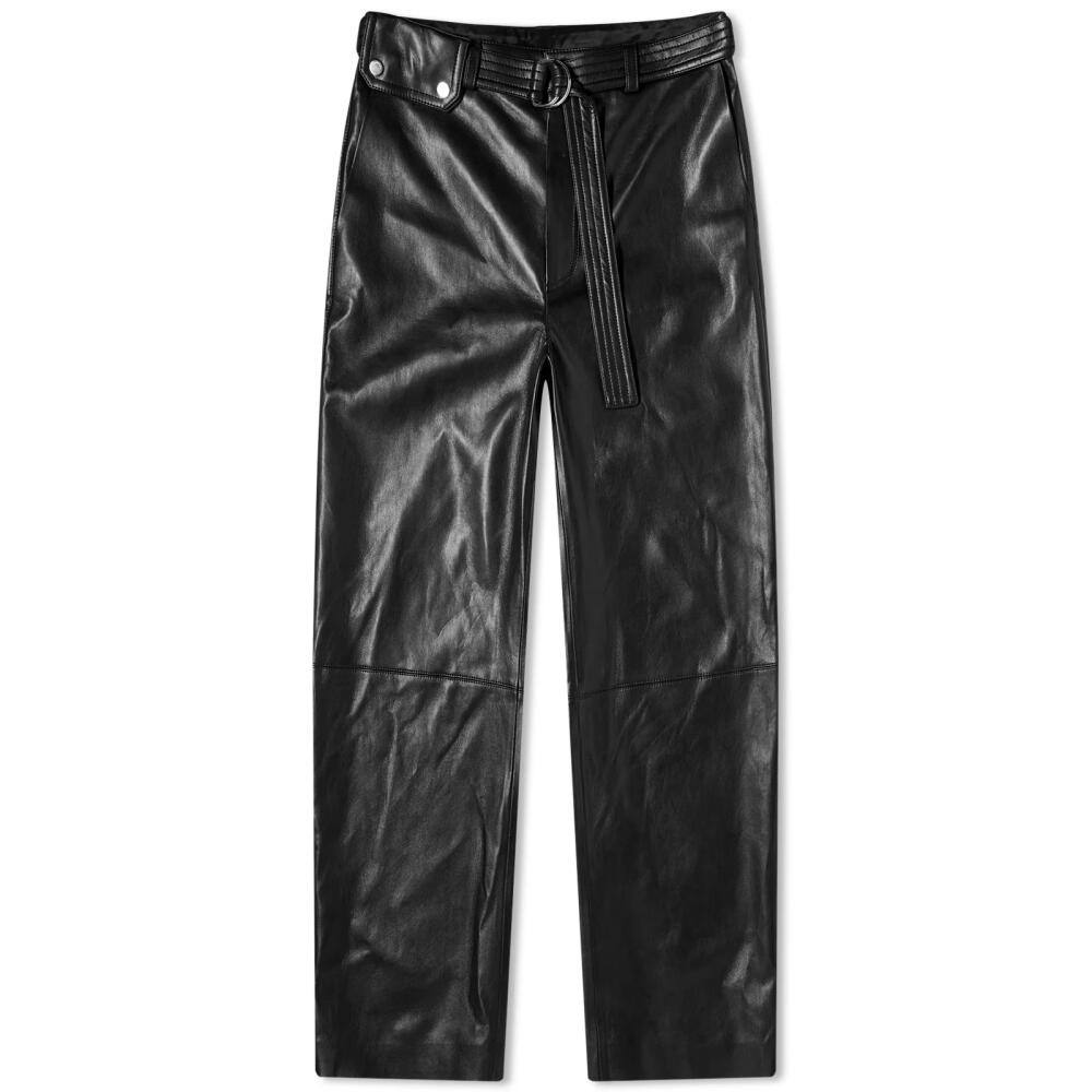 Nanushka Women's Sanna Leather Look Trousers in Black Cover