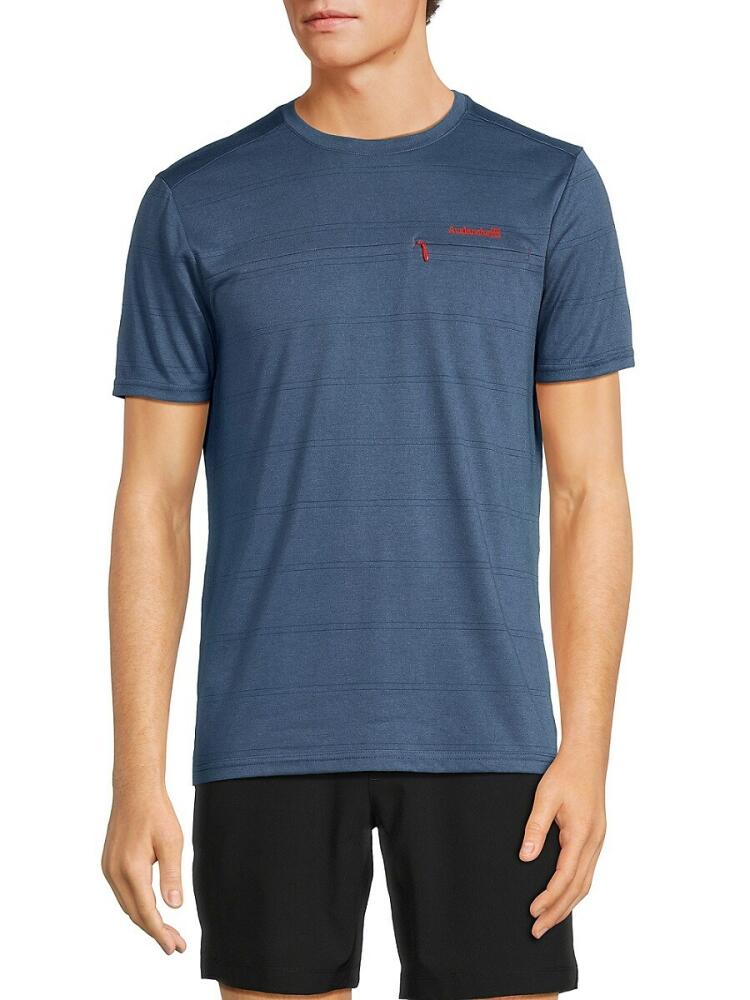 Avalanche Men's Striped Logo Tee - Blue Cover