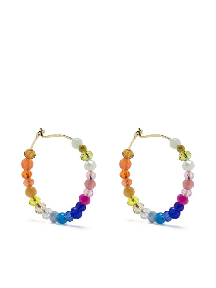 Anni Lu bead-detail hoop earrings - Blue Cover